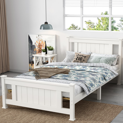 White painted deals bed frame